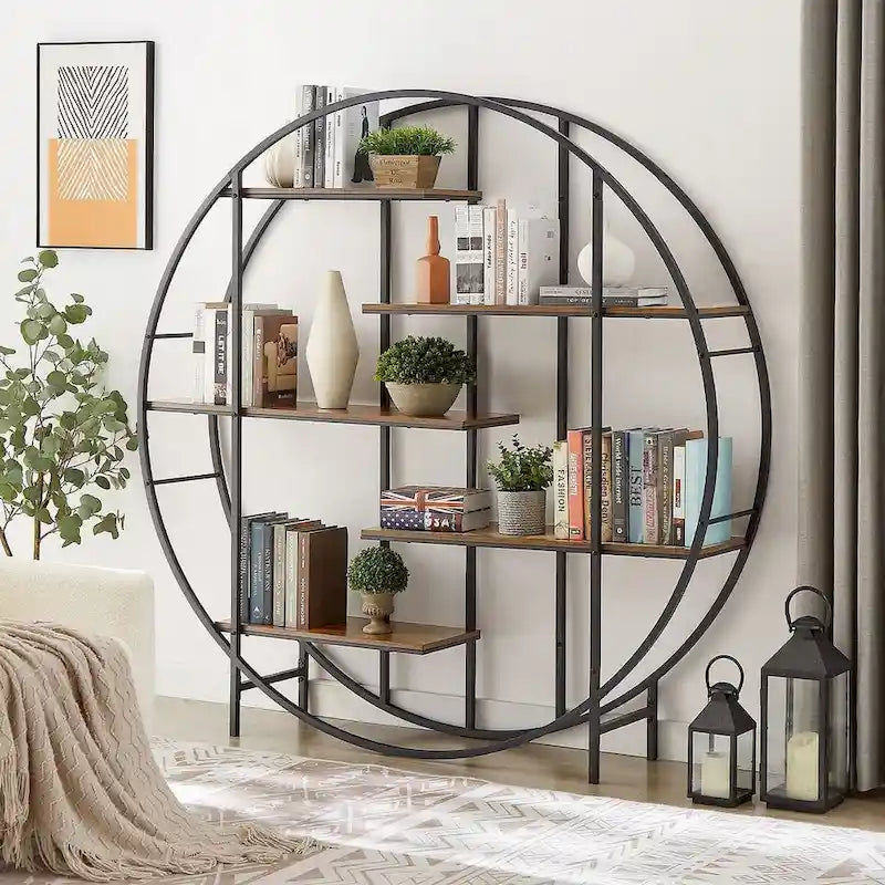 Round 5-Tier Metal Plant Stand Bookshelf Display Shelf