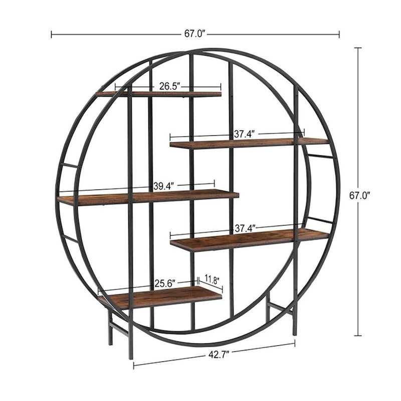 Round 5-Tier Metal Plant Stand Bookshelf Display Shelf