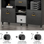 3-Drawer Wood File Cabinet with Lock