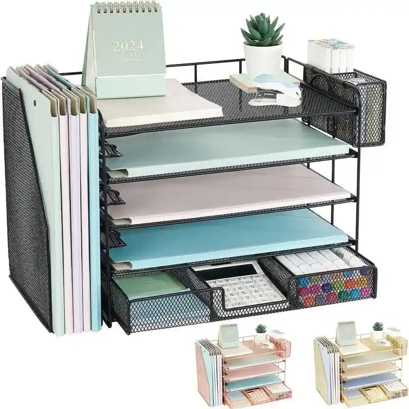 5 Tier Desk Accessories & Workspace Desk - 16.15D x 9.45W x 11.25H