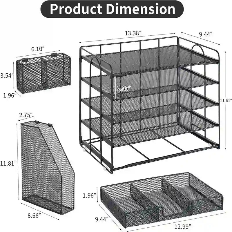 5 Tier Desk Accessories & Workspace Desk - 16.15D x 9.45W x 11.25H
