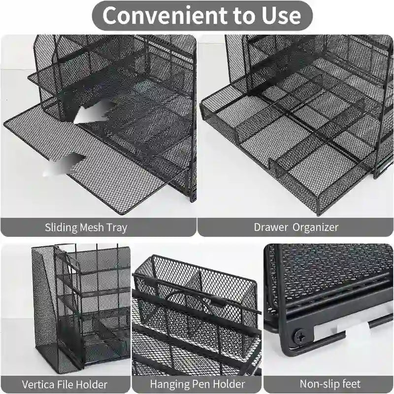 5 Tier Desk Accessories & Workspace Desk - 16.15D x 9.45W x 11.25H