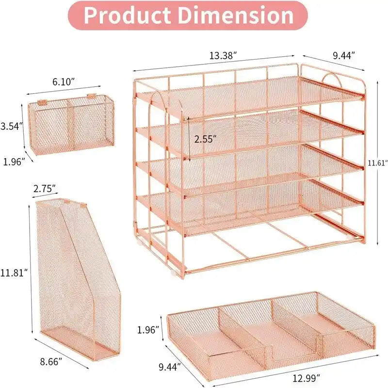 5 Tier Desk Accessories & Workspace Desk - 16.15D x 9.45W x 11.25H