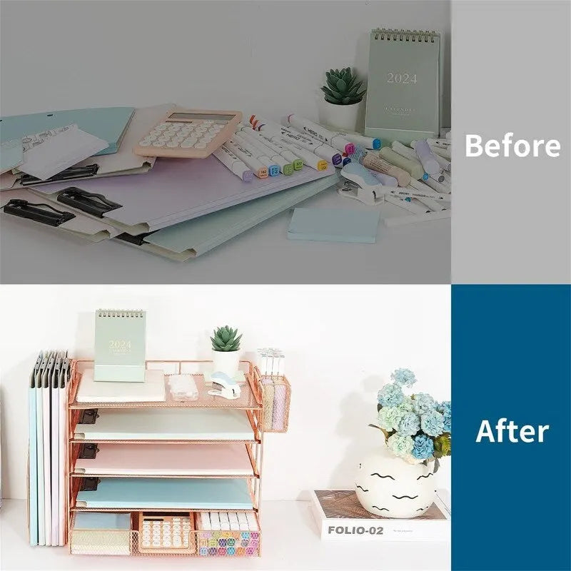 5 Tier Desk Accessories & Workspace Desk - 16.15D x 9.45W x 11.25H