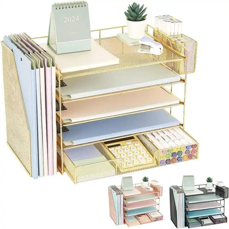 5 Tier Desk Accessories & Workspace Desk - 16.15D x 9.45W x 11.25H