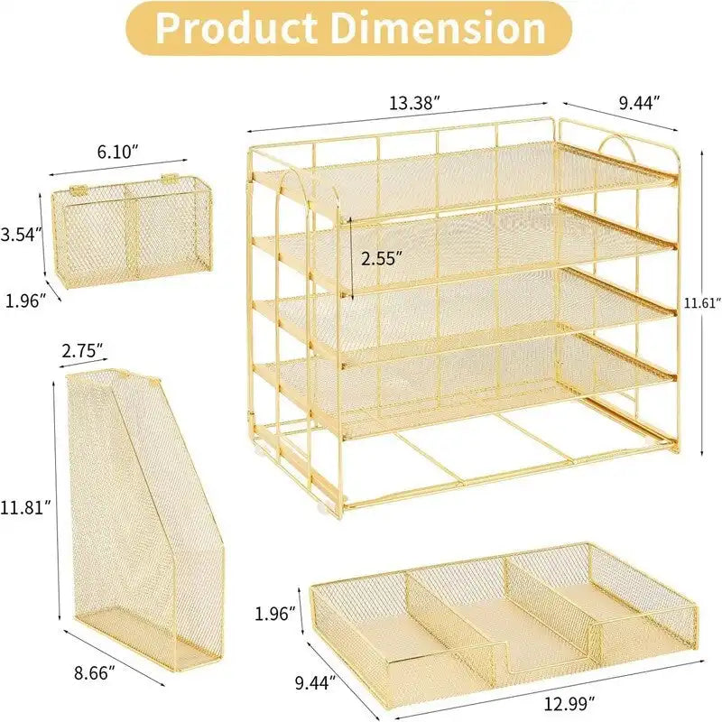 5 Tier Desk Accessories & Workspace Desk - 16.15D x 9.45W x 11.25H
