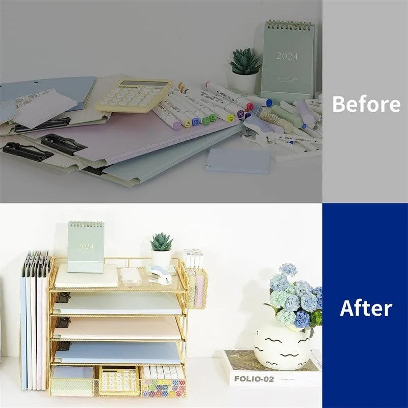 5 Tier Desk Accessories & Workspace Desk - 16.15D x 9.45W x 11.25H