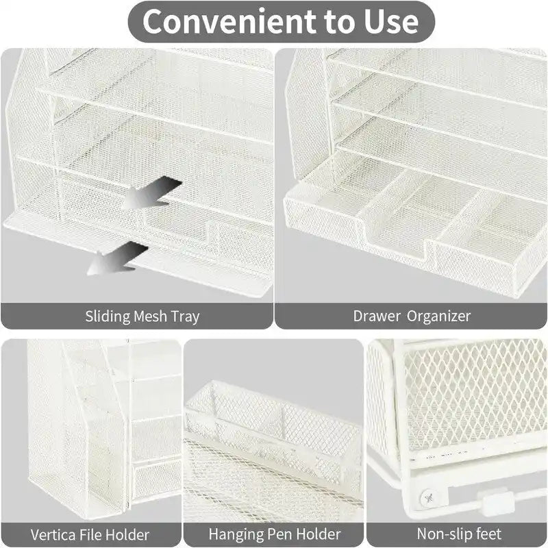 5 Tier Desk Accessories & Workspace Desk - 16.15D x 9.45W x 11.25H