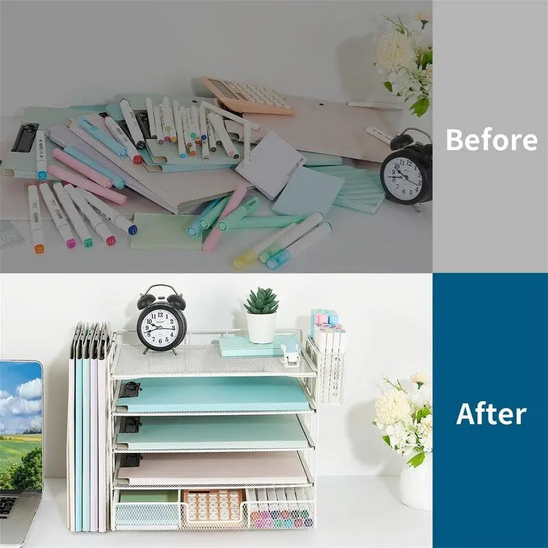 5 Tier Desk Accessories & Workspace Desk - 16.15D x 9.45W x 11.25H