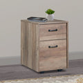 Saint Birch Alaska Rustic Oak Mobile File Cabinet with Two Drawers