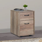 Saint Birch Alaska Rustic Oak Mobile File Cabinet with Two Drawers