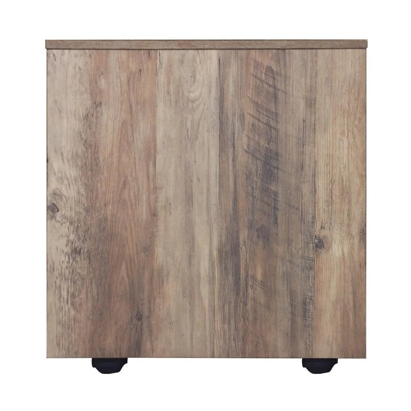 Saint Birch Alaska Rustic Oak Mobile File Cabinet with Two Drawers