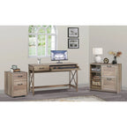 Saint Birch Alaska Rustic Oak Mobile File Cabinet with Two Drawers