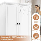 Storage Cabinet with 2 Doors and 4 Drawers for Bathroom, Office, Adjustable Shelf, MDF Board with Painted Finish