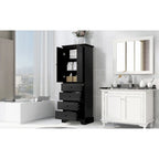 Storage Cabinet with 2 Doors and 4 Drawers for Bathroom, Office, Adjustable Shelf, MDF Board with Painted Finish