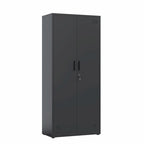 High Storage Cabinet with 2 Doors and 4 Partitions for 5 Separate Storage Spaces