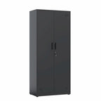 High Storage Cabinet with 2 Doors and 4 Partitions for 5 Separate Storage Spaces