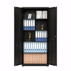 High Storage Cabinet with 2 Doors and 4 Partitions for 5 Separate Storage Spaces