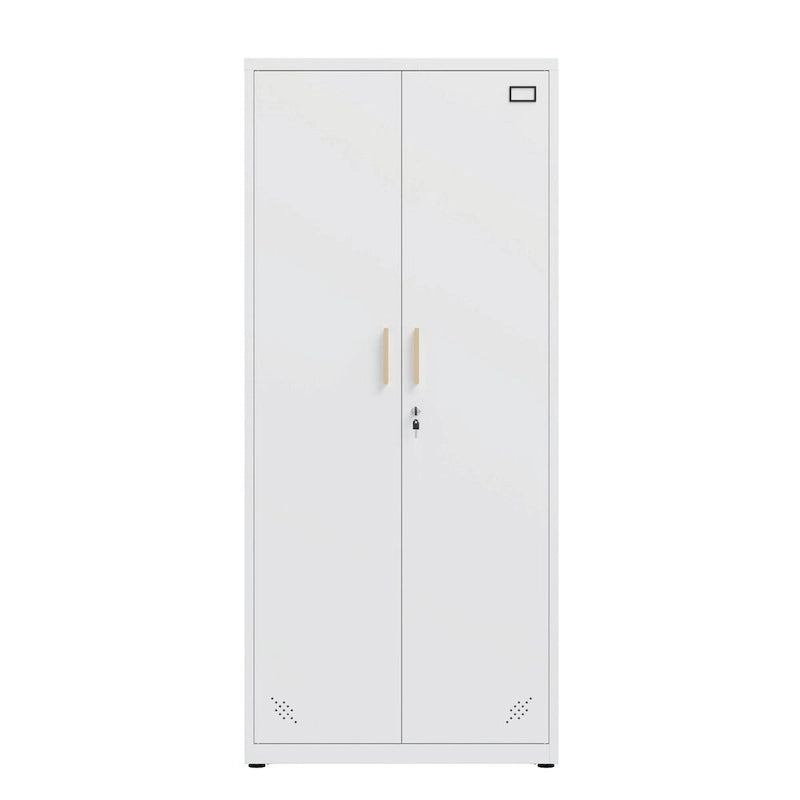 High Storage Cabinet with 2 Doors and 4 Partitions for 5 Separate Storage Spaces