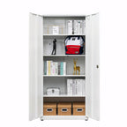 High Storage Cabinet with 2 Doors and 4 Partitions for 5 Separate Storage Spaces