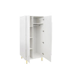 Modern White Armoire with 2 Doors for Bedroom