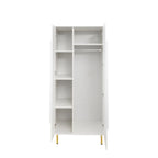 Modern White Armoire with 2 Doors for Bedroom