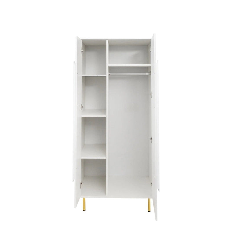 Modern White Armoire with 2 Doors for Bedroom