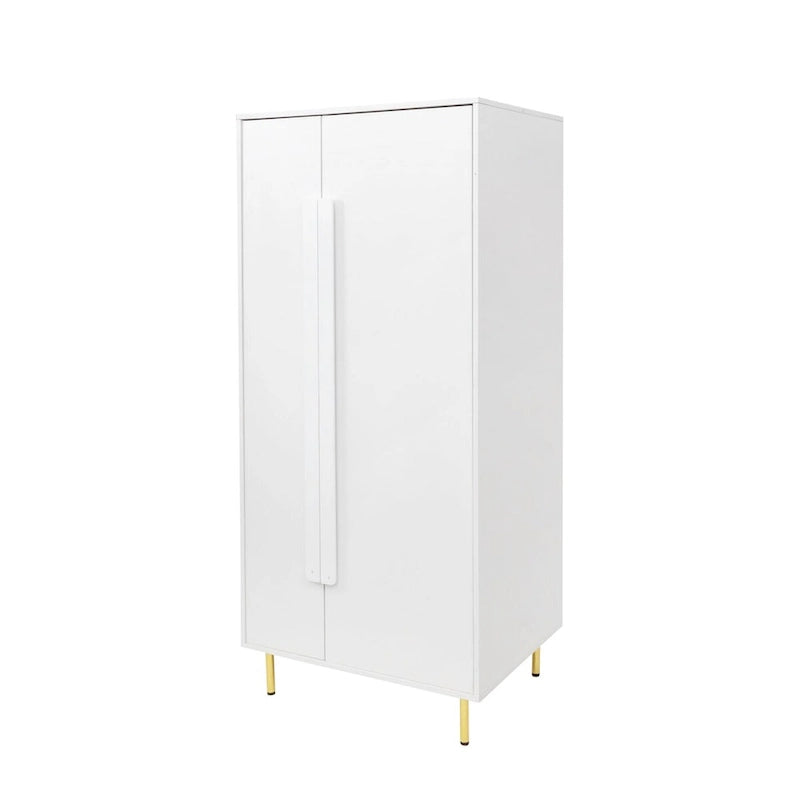 Modern White Armoire with 2 Doors for Bedroom
