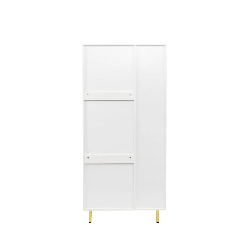 Modern White Armoire with 2 Doors for Bedroom