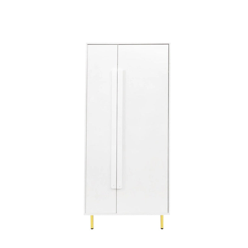 Modern White Armoire with 2 Doors for Bedroom