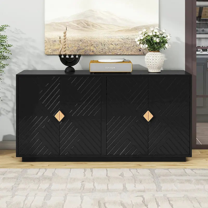 Large Storage Space Sideboard with Adjustable Shelves