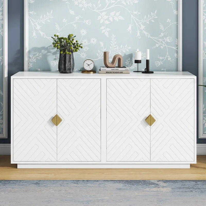Large Storage Space Sideboard with Adjustable Shelves