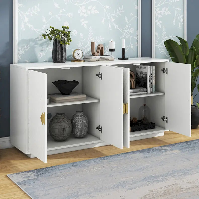 Large Storage Space Sideboard with Adjustable Shelves