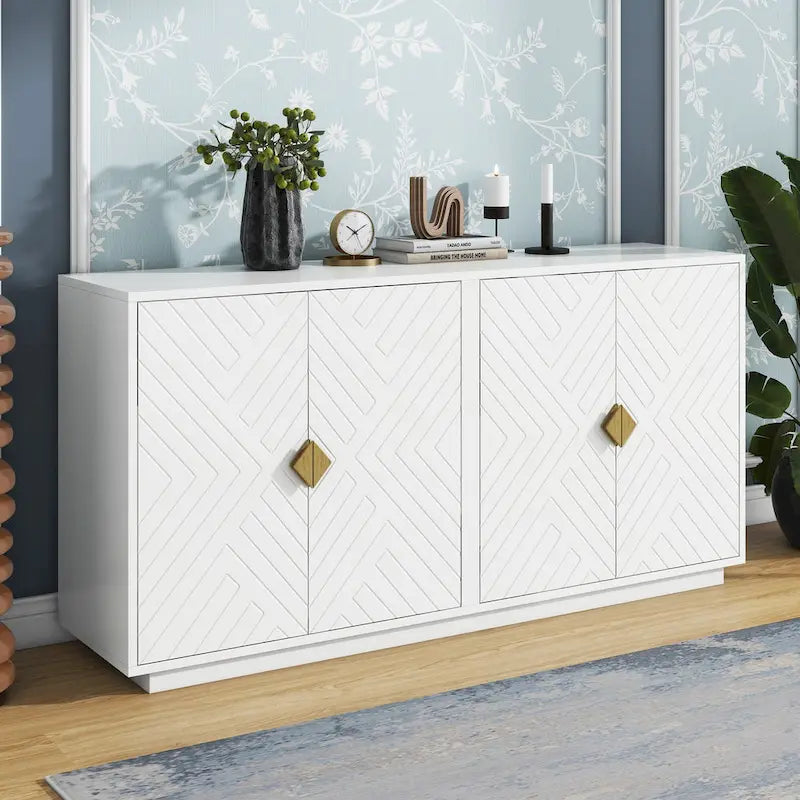 Large Storage Space Sideboard with Adjustable Shelves