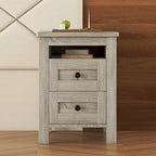 2-Drawer Farmhouse Wooden Storage Cabinet