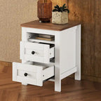2-Drawer Farmhouse Wooden Storage Cabinet