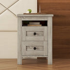 2-Drawer Farmhouse Wooden Storage Cabinet