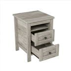 2-Drawer Farmhouse Wooden Storage Cabinet
