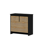 4 Drawers Rattan Cabinet for Bedroom