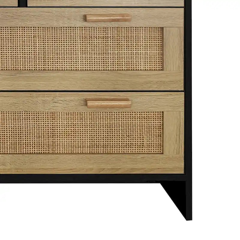 4 Drawers Rattan Cabinet for Bedroom