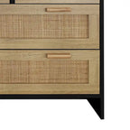 4 Drawers Rattan Cabinet for Bedroom