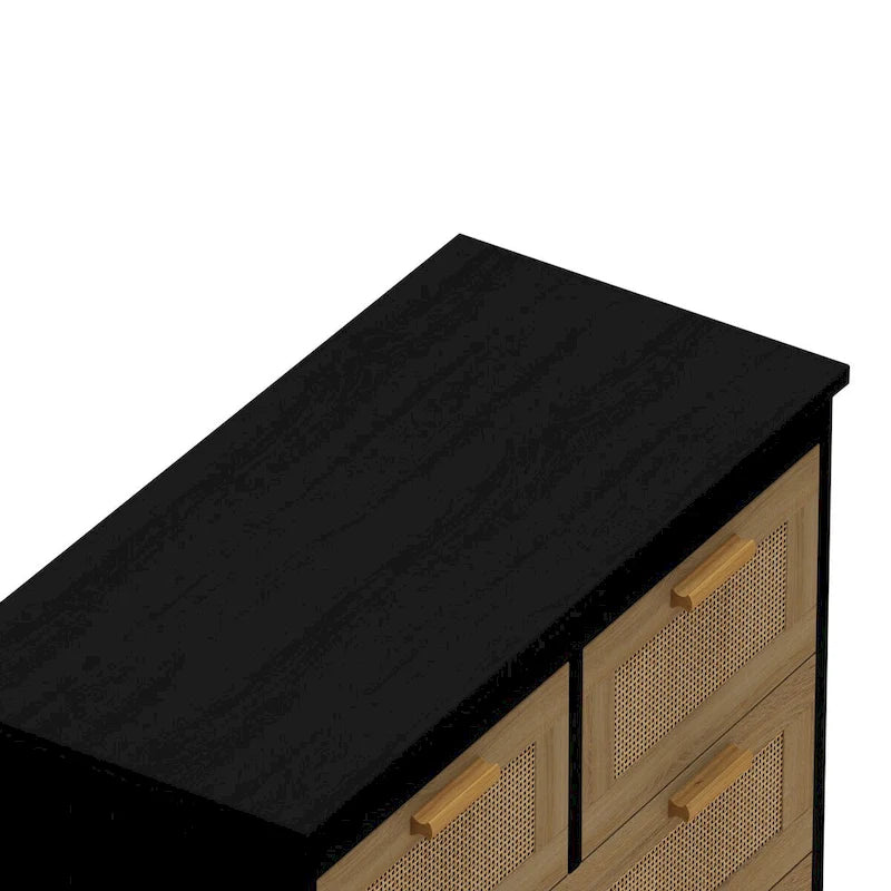 4 Drawers Rattan Cabinet for Bedroom