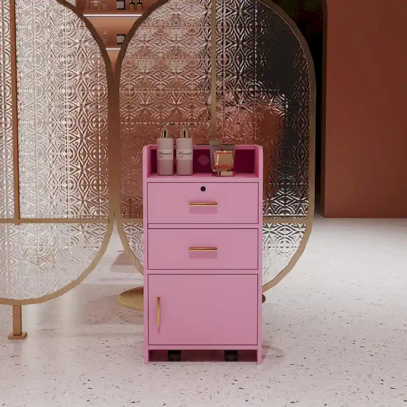 Locking Beauty Salon Storage Cabinet Hair Dryer Holder Stylist Equipment Drawer