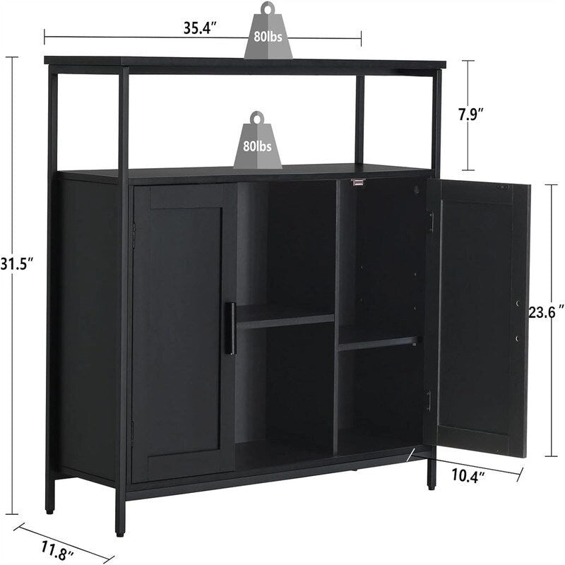 Storage Cabinet with 2 Doors - 11.81D x 35.43W x 31.5H