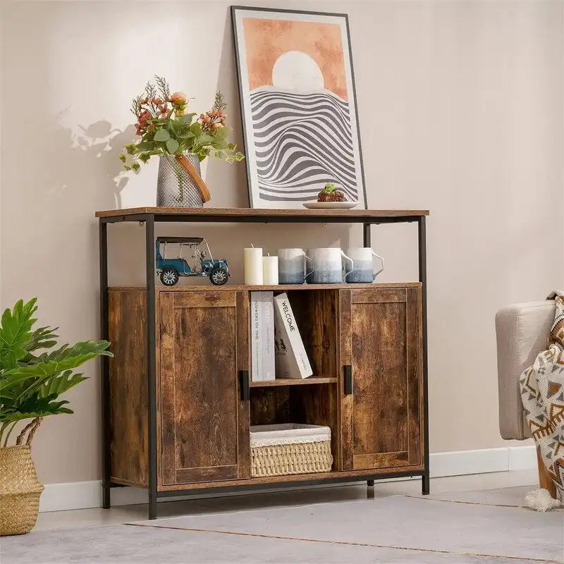 Storage Cabinet with 2 Doors - 11.81D x 35.43W x 31.5H