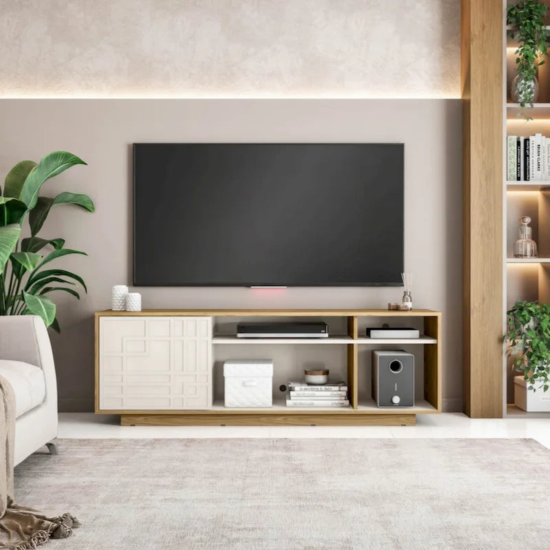 Techni Mobili Contemporary TV Stand for TVs Up to 70in, Oak