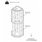 Glass Display Shelf Shelving Bar cabinet with Tempered Glass Door