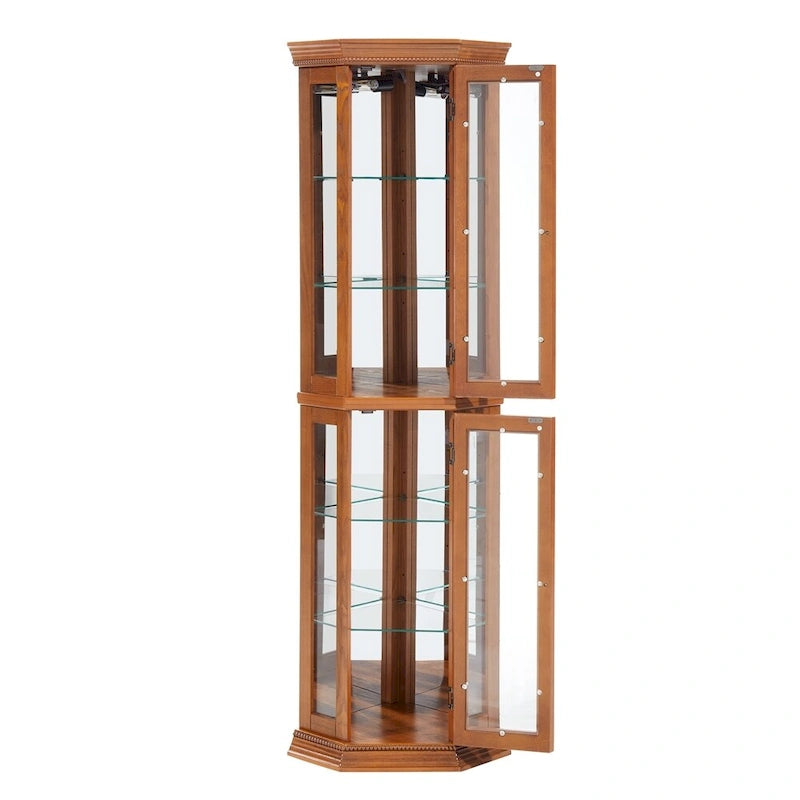 Glass Display Shelf Shelving Bar cabinet with Tempered Glass Door