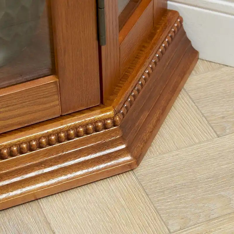 Glass Display Shelf Shelving Bar cabinet with Tempered Glass Door