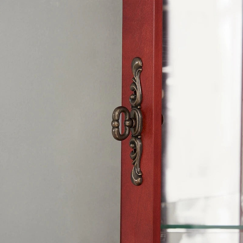 Glass Display Shelf Shelving Bar cabinet with Tempered Glass Door